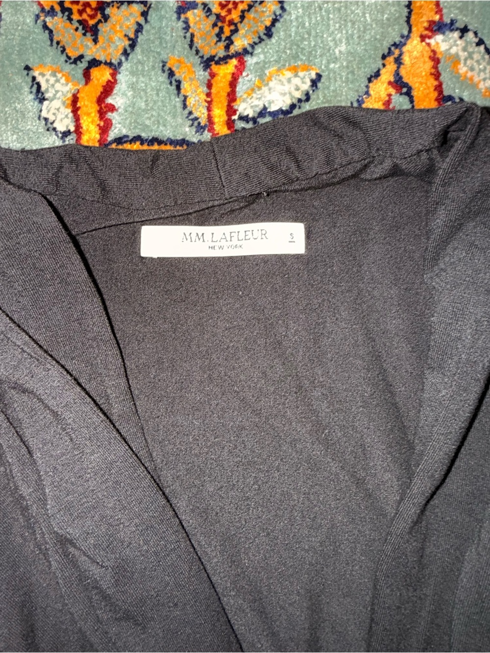MM Lafleur Black Draped Wrap-Front Long Sleeve Top - Picture 3 of 10